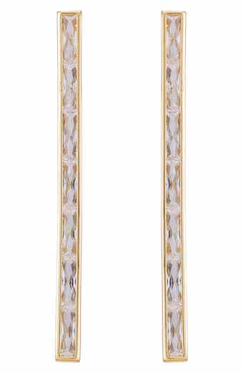 Vince Camuto Baguette Crystal Linear Drop Earrings