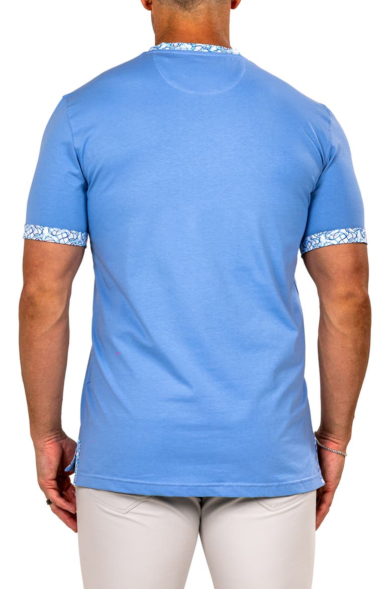 Edison Marthyr0005 Blue Cotton V-Neck T-Shirt, Alternate, color, BLUE