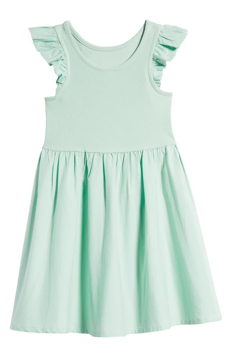 Nordstrom Kids' Flutter Sleeve Cotton Dress, Alternate, color, 