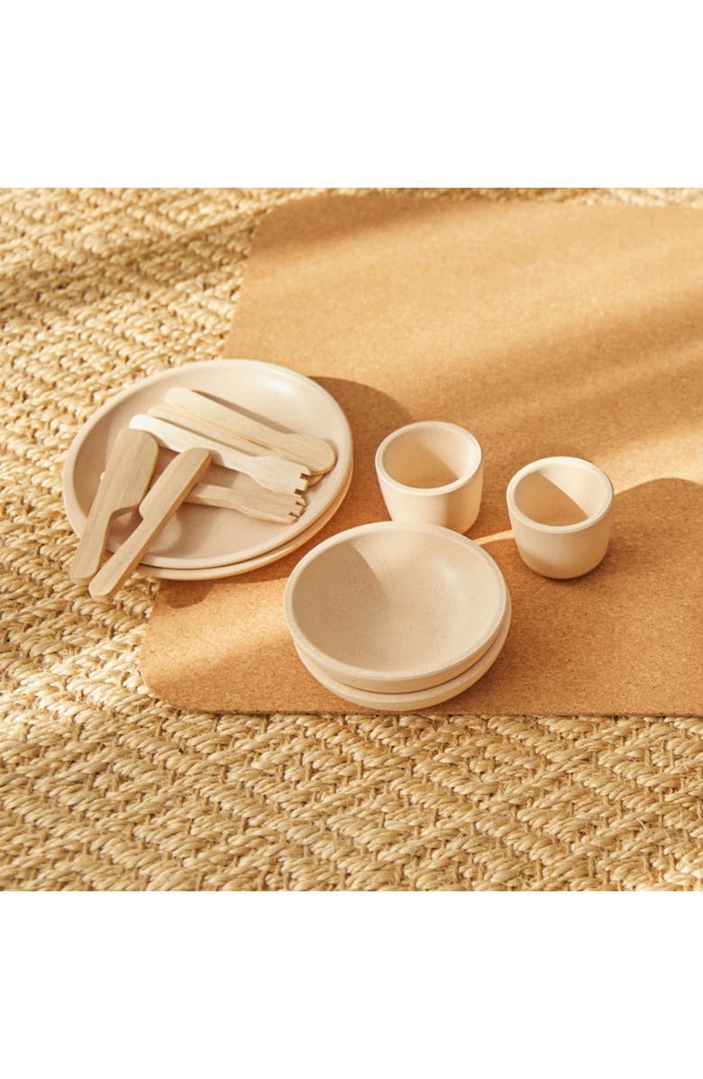PlanToys<sup>®</sup> Wooden Tableware Playset, Alternate, color, Natural