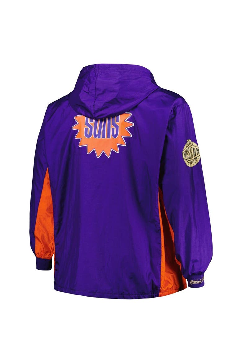 Men's Mitchell & Ness Purple Phoenix Suns Big & Tall Hardwood Classics Team OG 2.0 Anorak Hoodie Quarter-Zip Windbreaker Jacket, Alternate, color, Purple