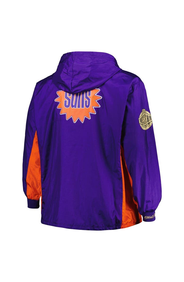 Mitchell & Ness Men's Mitchell & Ness Purple Phoenix Suns Big & Tall Hardwood Classics Team OG 2.0 Anorak Hoodie Quarter-Zip Windbreaker Jacket, Alternate, color, Purple
