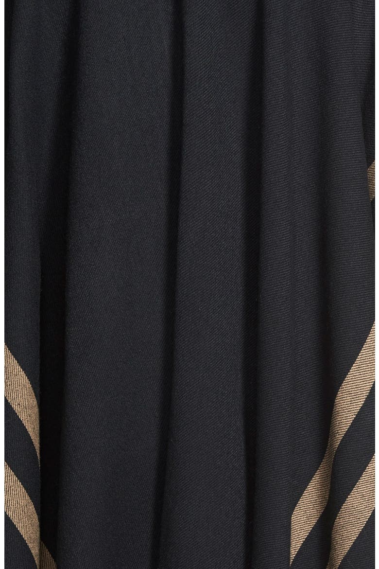 Stripe Cape, Alternate, color, BLACK/ CAMEL