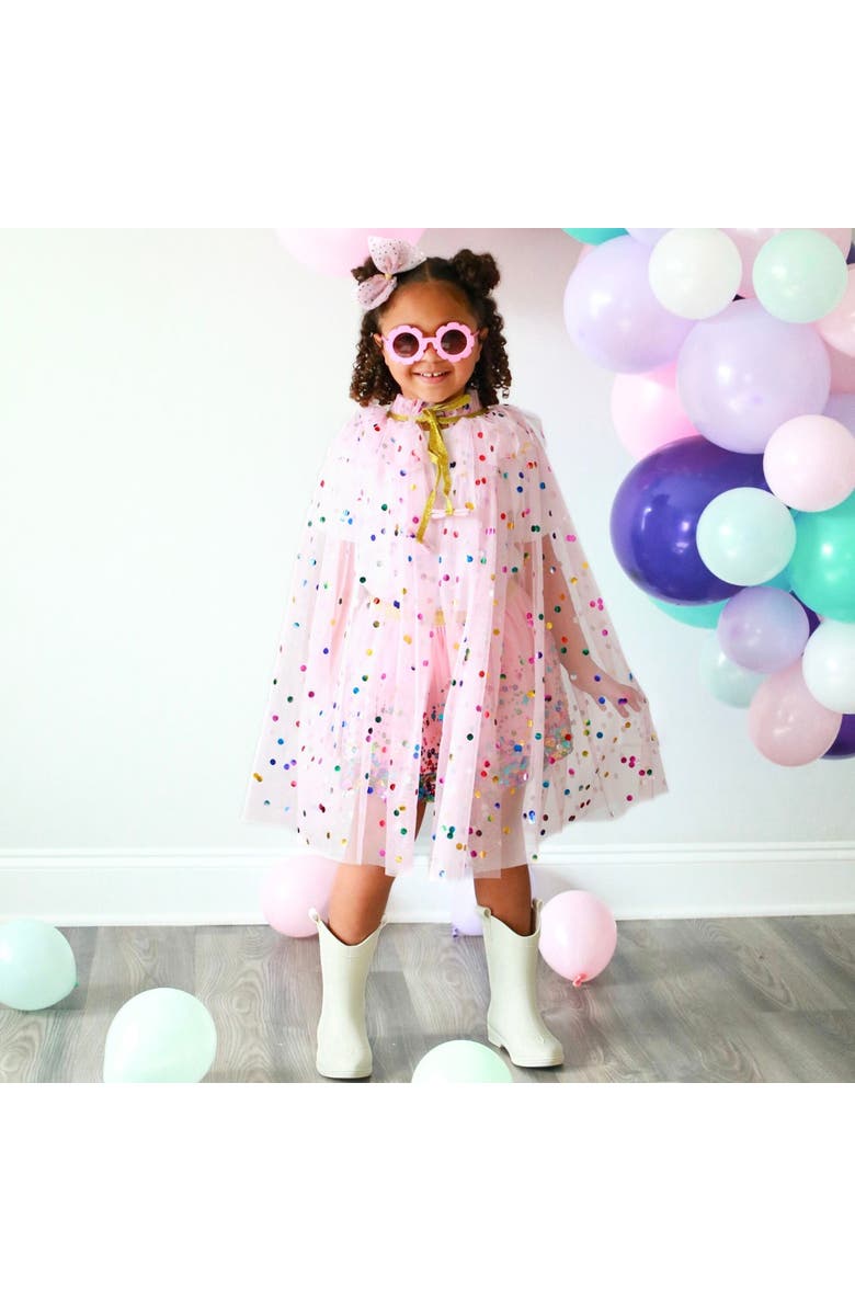 Sweet Wink Pink Confetti Cape, Alternate, color, Pink