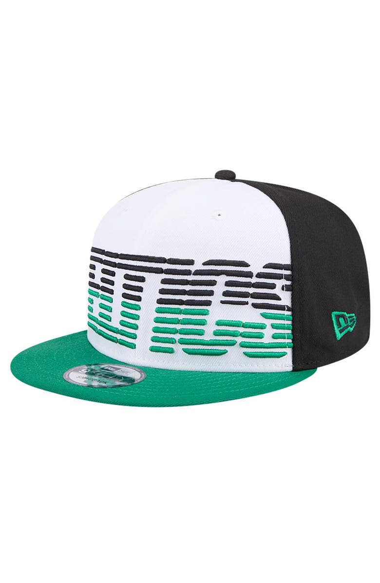 New Era Men's New Era White/Kelly Green Boston Celtics Throwback Gradient Tech Font 9FIFTY Snapback Hat, Alternate, color, 
