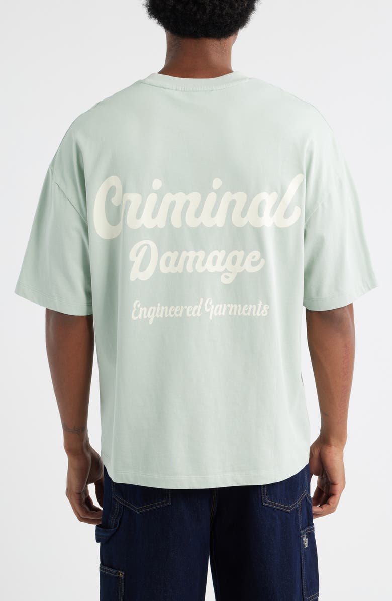 CRIMINAL DAMAGE Bennett Oversize Logo Graphic T-Shirt, Alternate, color, Blue