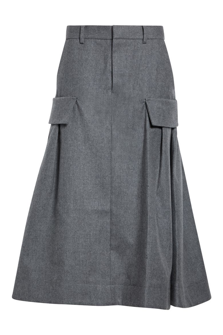 Wool Flannel Cargo Skirt, Main, color, GRAY