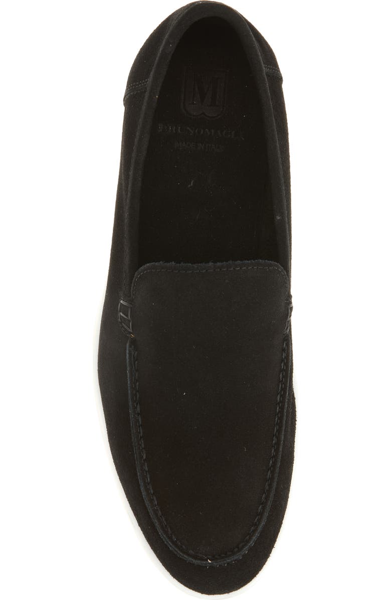 Bruno Magli Primo Leather Loafer, Alternate, color, Black Suede/ White