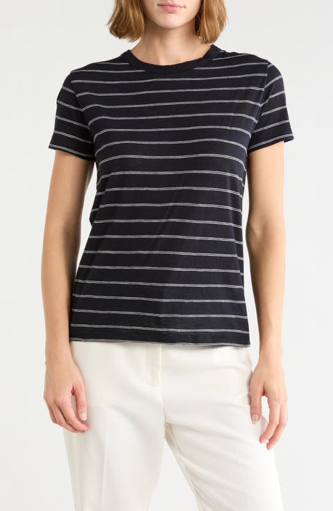 Striped Short Sleeve Crewneck T-Shirt