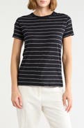 Vince Striped Short Sleeve Crewneck T-Shirt