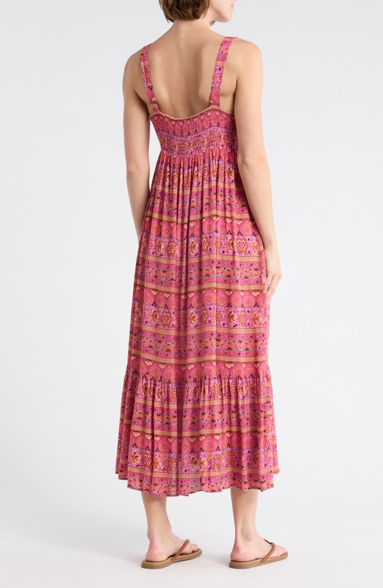 Billabong Tea Party Midi Dress, Alternate, color, Berry Pink