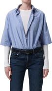 Citizens of Humanity Frances Cape Crop Cotton Button-Up Shirt