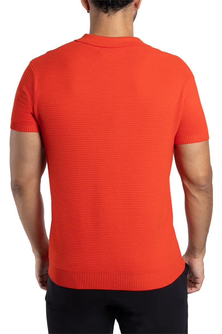 Texture Short Sleeve Snap Front Shirt, Alternate, color, RED