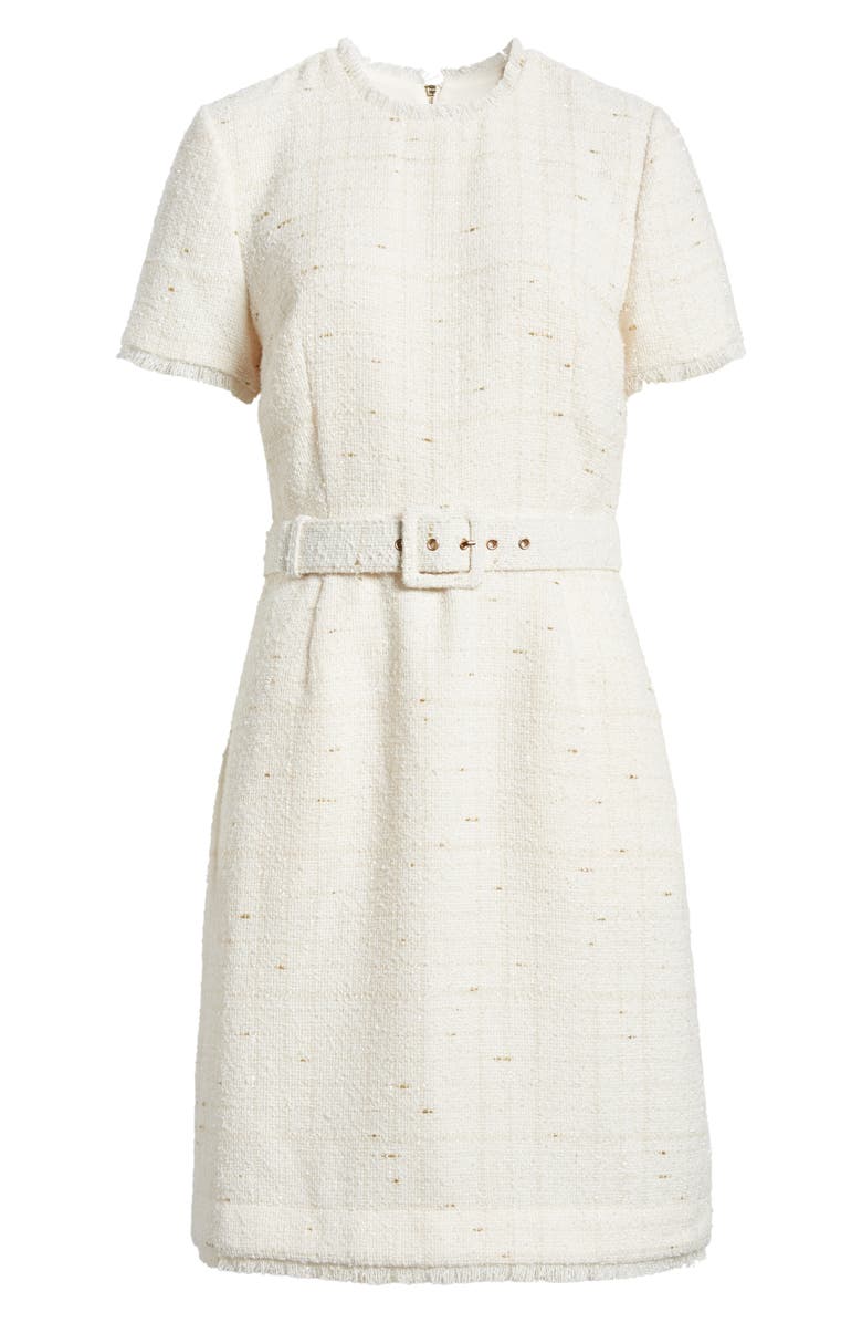 Tahari ASL Belted Tweed Dress, Alternate, color, 