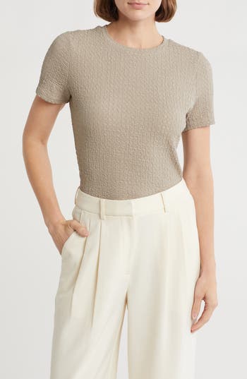Dkny Textured T-shirt In Neutral