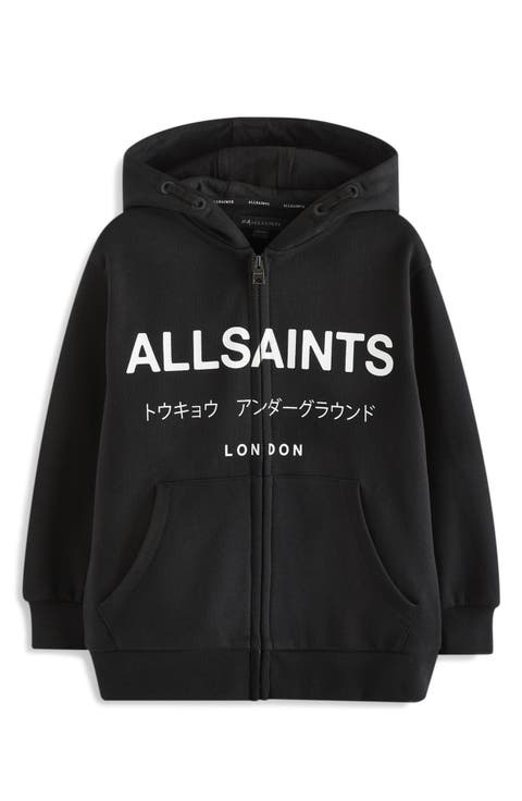 Kids' Underground Oversize Logo Zip Hoodie (Big Kid)