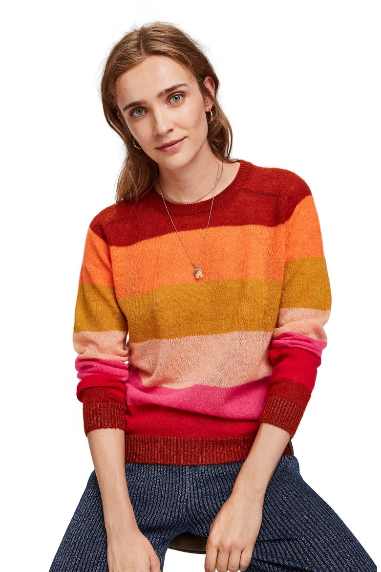 Colorful Stripe Pullover, Alternate, color, COMBO R