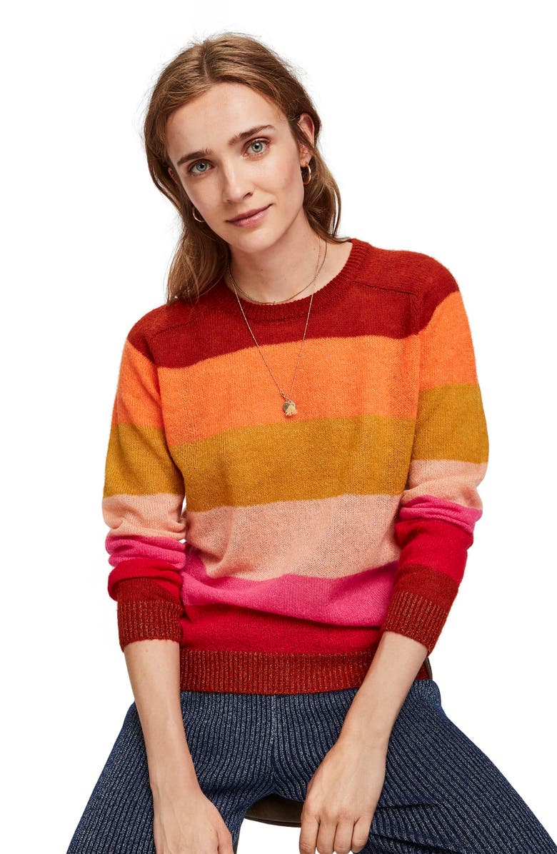 Scotch & Soda Colorful Stripe Pullover, Alternate, color,