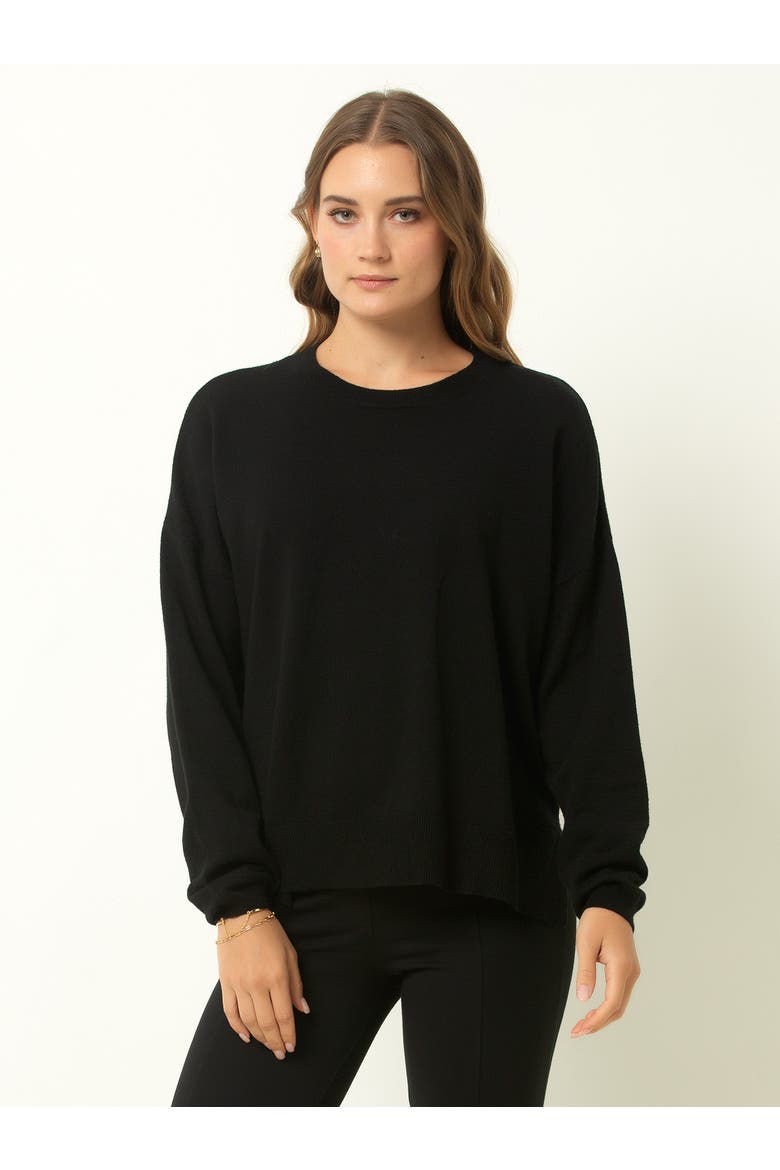 Relaxed Crew Neck Sweater, Main, color, Black
