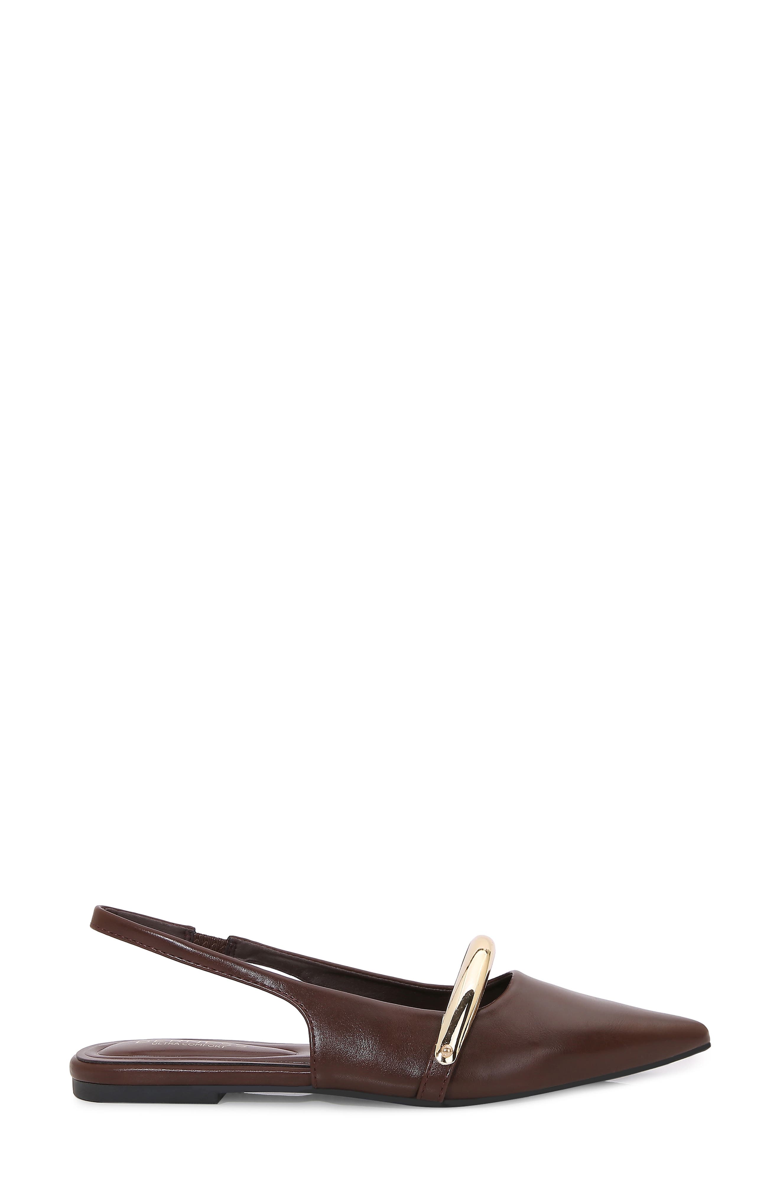 Reina Slingback Flat, Alternate, color, BROWN