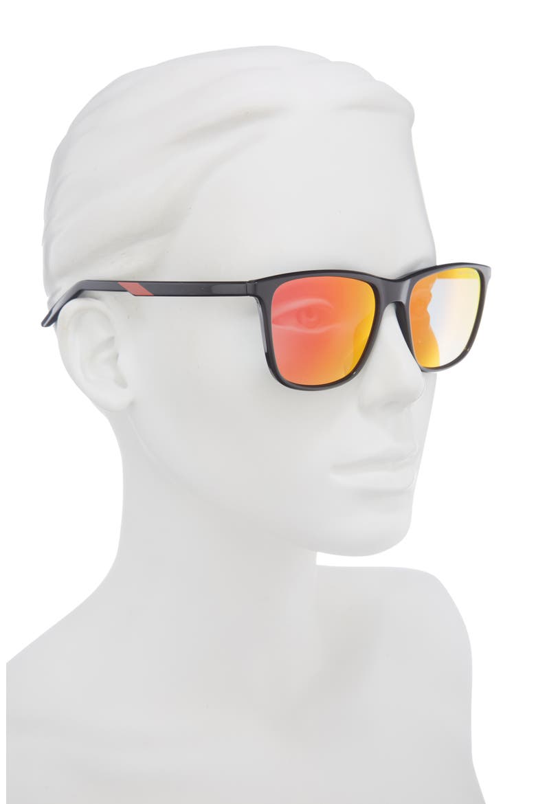State 145mm Polarized Square Sunglasses, Alternate, color, BLACK/POLAR RED MIRROR