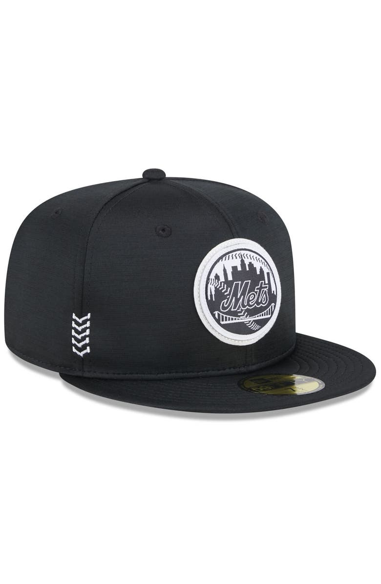 New Era Men's New Era  Black New York Mets 2024 Clubhouse 59FIFTY Fitted Hat, Alternate, color, 
