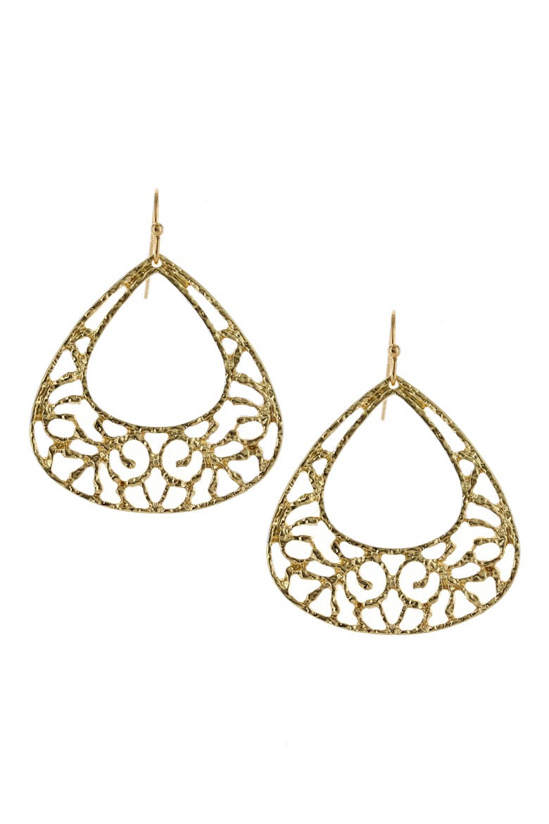 Fond of Filigree Drop Earrings, Main, color, GOLD