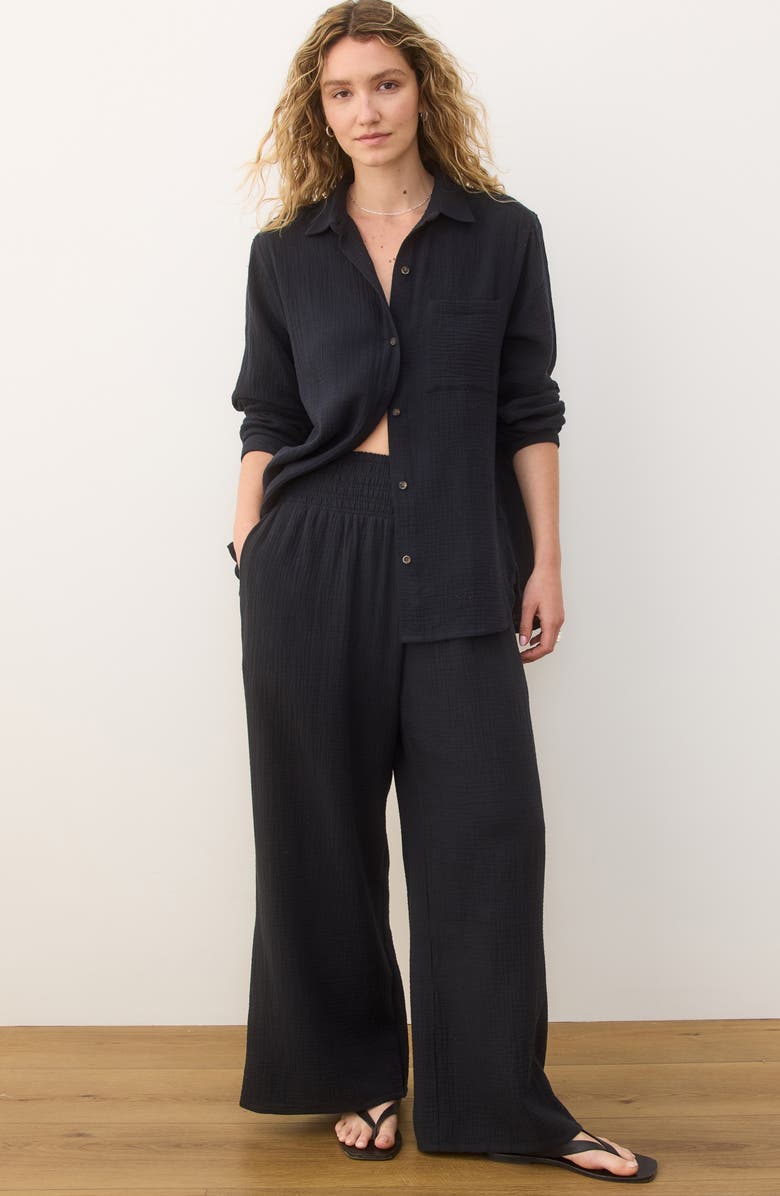 Marine Layer Jane Double Cloth Cotton Gauze Button-Up Shirt, Alternate, color, 