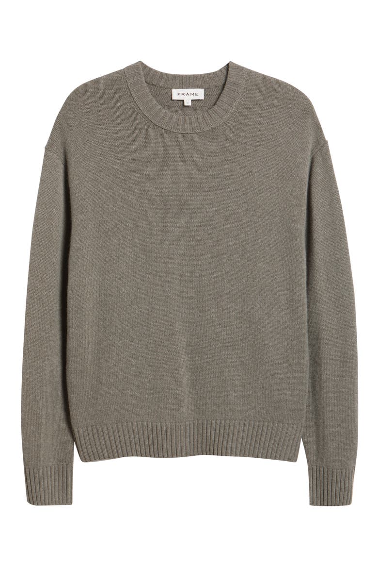 Cashmere Crewneck Sweater, Alternate, color, SMOKY GREEN