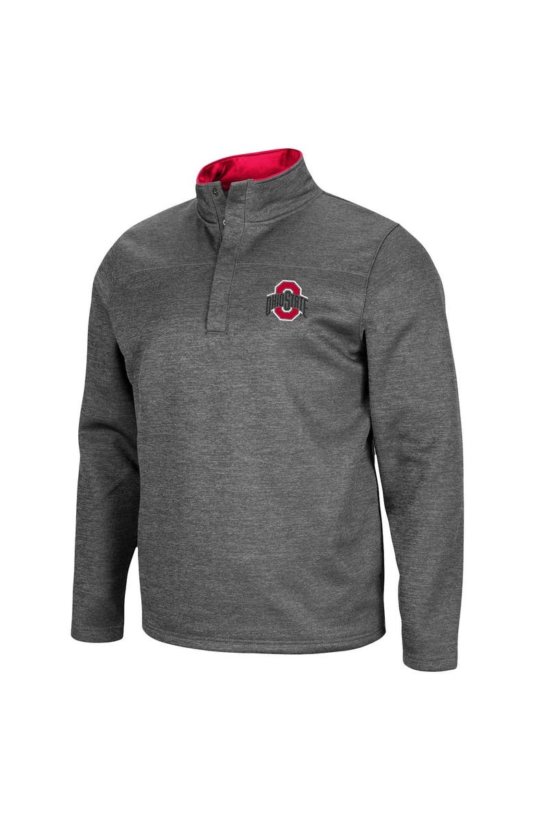 COLOSSEUM Men's Colosseum Heathered Charcoal Ohio State Buckeyes Roman Pullover Jacket, Alternate, color, 