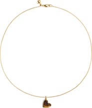 Monica Vinader Tiger's Eye Heart Pendant Necklace