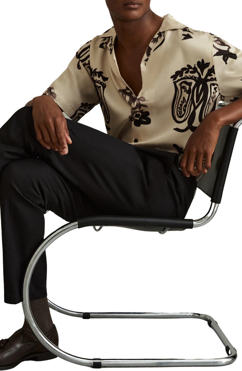 Reiss Babylon Relaxed Fit Print Camp Shirt, Alternate, color, 