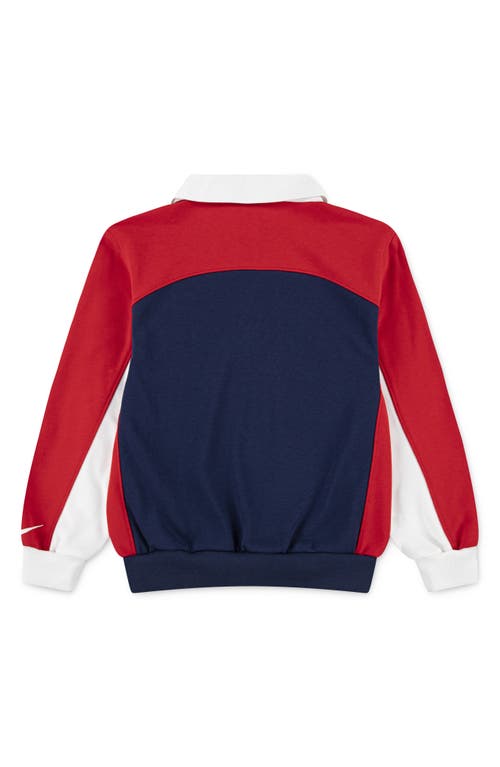 Nike Kids' Logo-jacquard Tape Cotton Blend Hoodie & Sweatpants Set In Blue