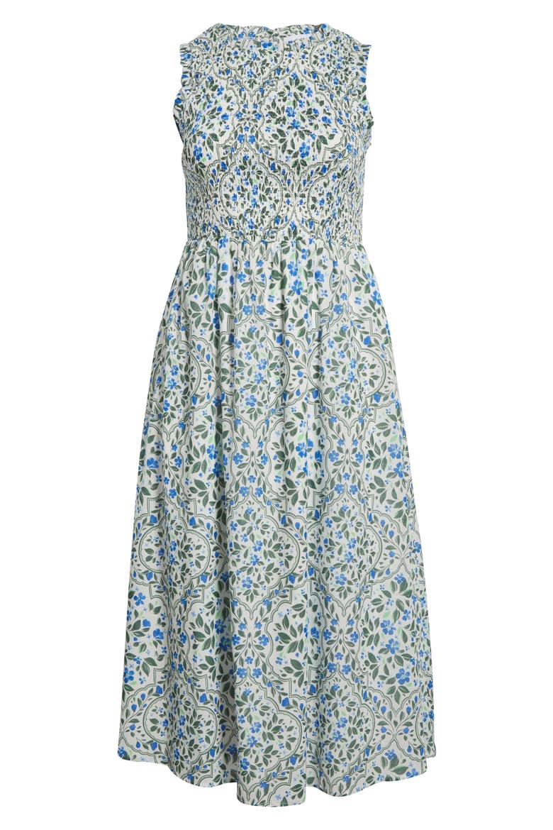 Hilo Floral Print Sleeveless Maxi Dress, Alternate, color, WHITE/ BLUE/ GREEN