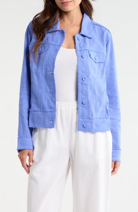 Two Palms Linen Raw Edge Jacket
