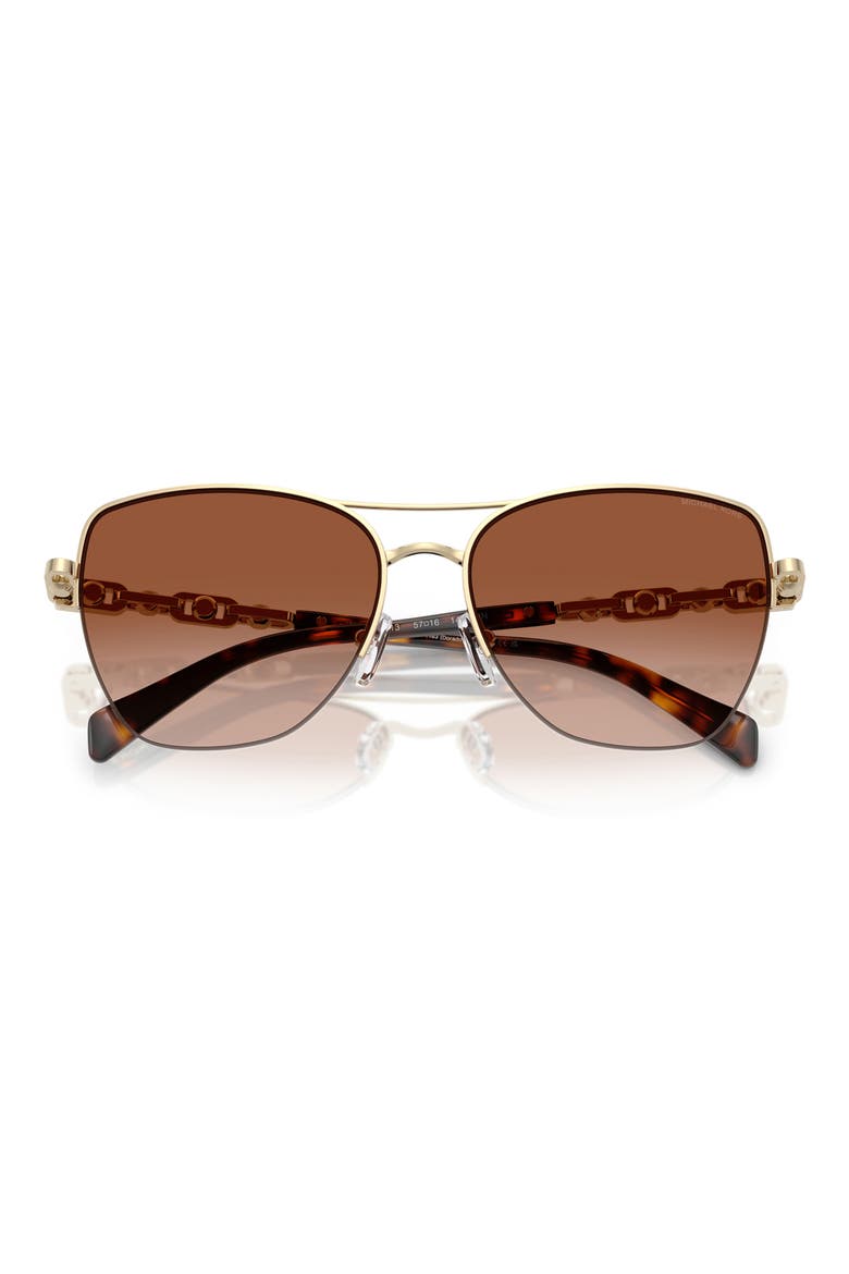 Dorado Beach 57mm Square Sunglasses, Alternate, color, GOLD SHINY / DARK BROWN