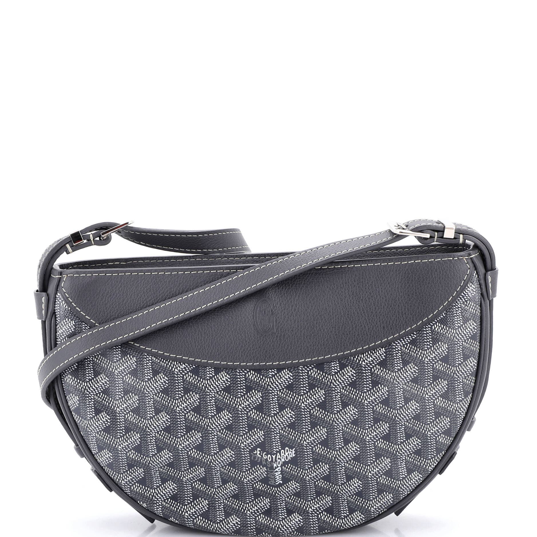 Pre-Owned Goyard Hirondelle Shoulder Bag Coated Canvas and Leather, Main, color, Gray