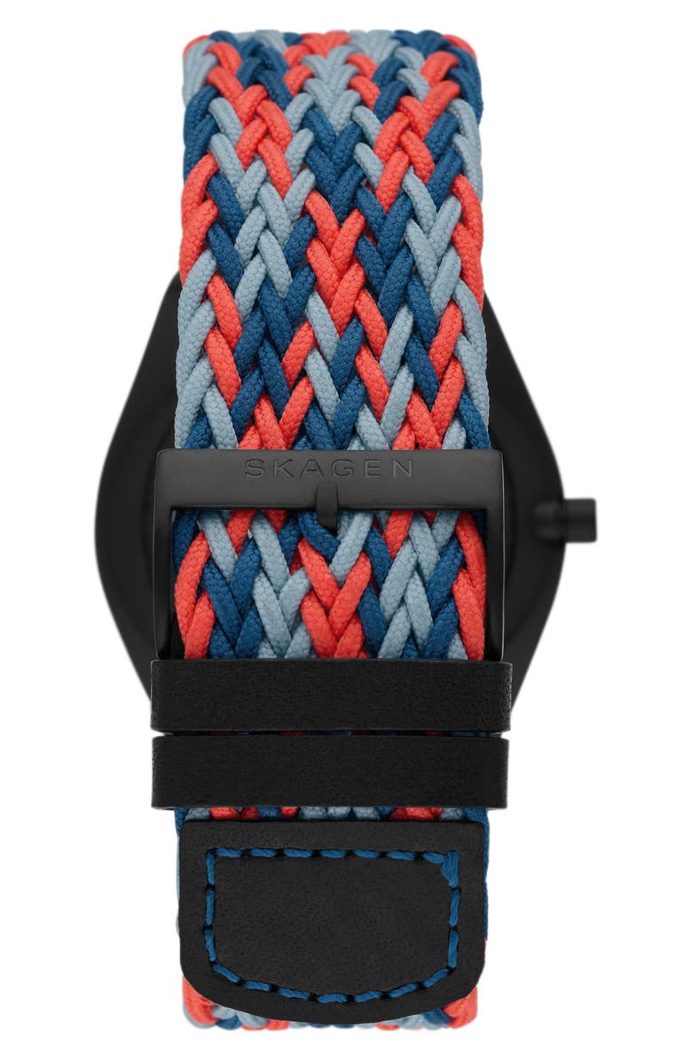 Skagen Sams Series Solar Powered Woven Strap Watch, 37mm, Alternate, color, 