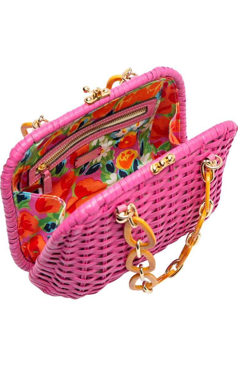 Frances Valentine Hen Wicker Basket Bag, Alternate, color, Pink