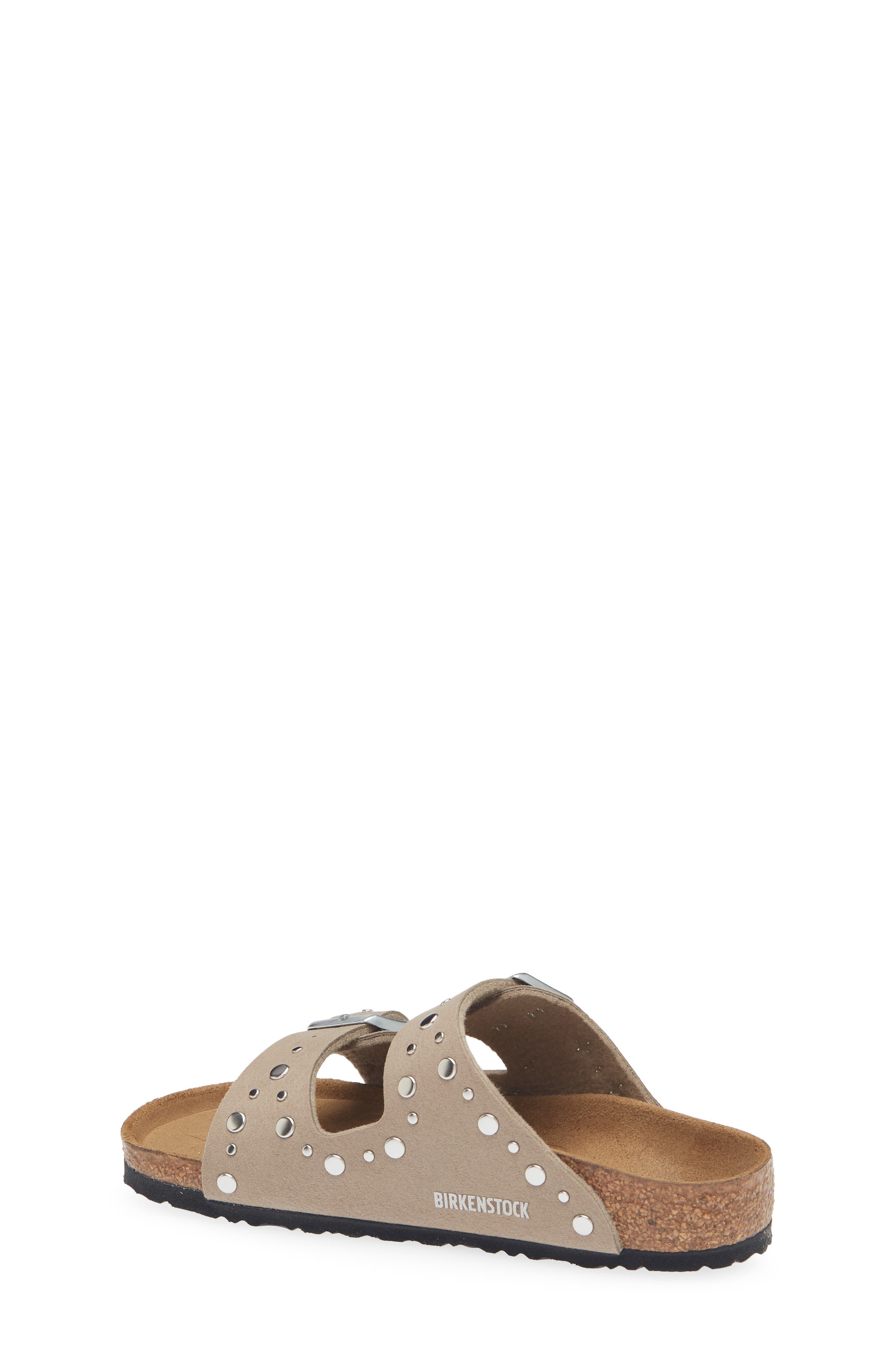 Birkenstock Arizona Rivets Studded Slide Sandal, Alternate, color, Gray Taupe