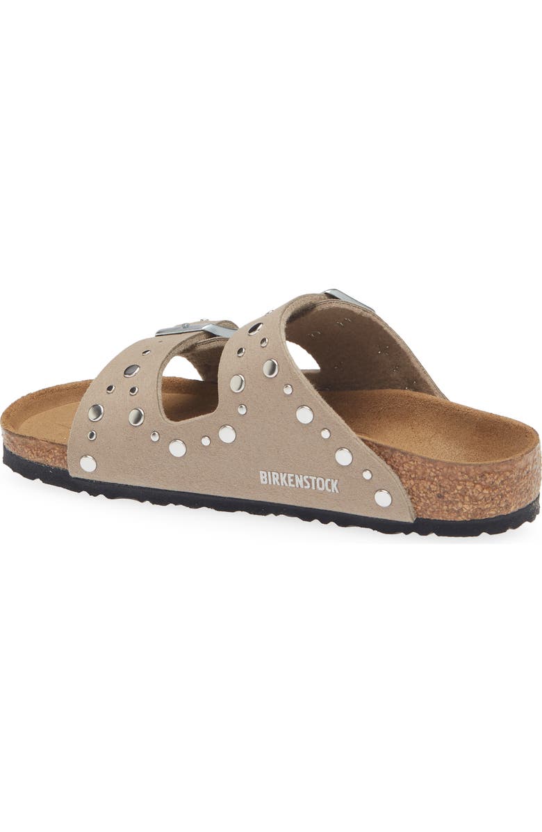 Birkenstock Arizona Rivets Studded Slide Sandal, Alternate, color, Gray Taupe