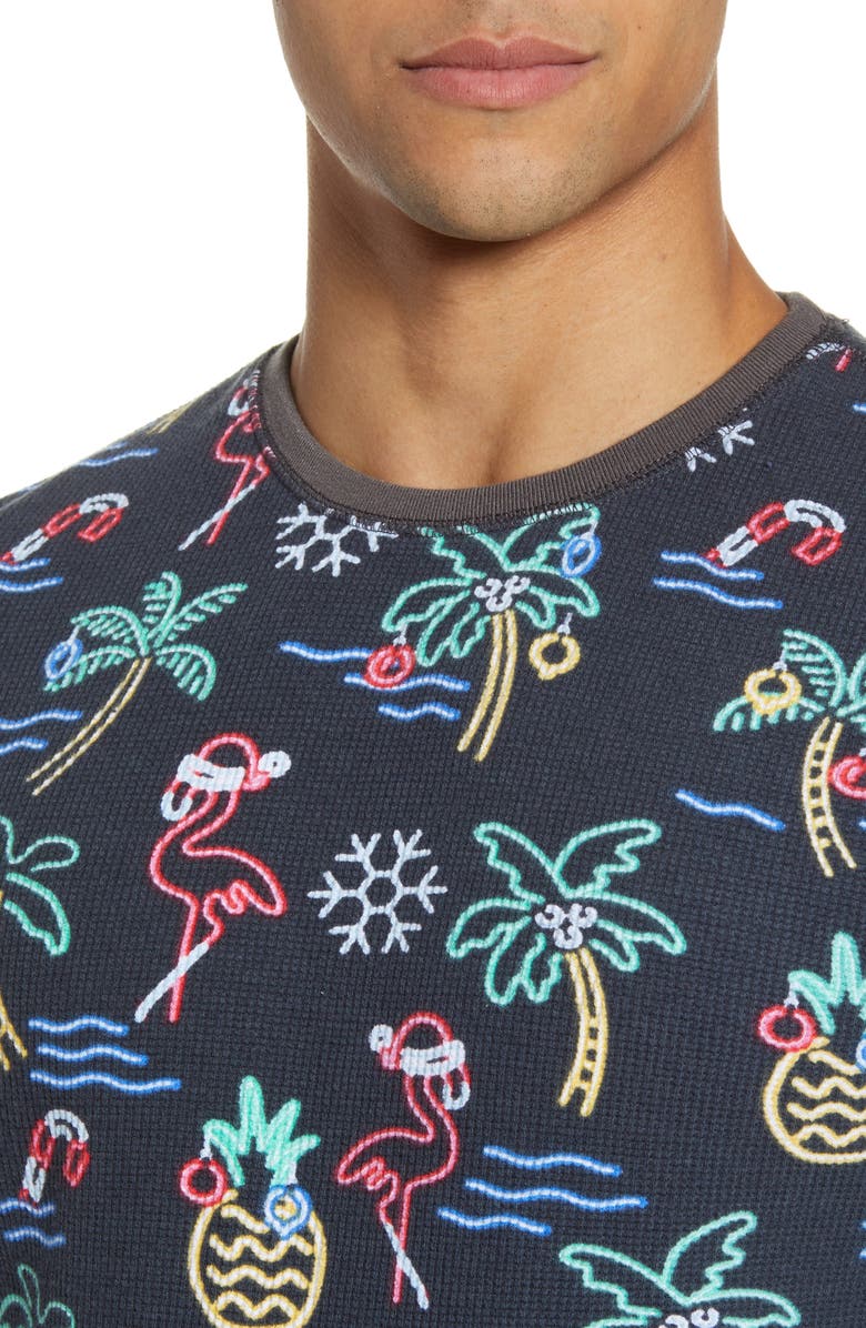 Chubbies The Lights Santa Action Long Sleeve Thermal T-Shirt, Alternate, color, 