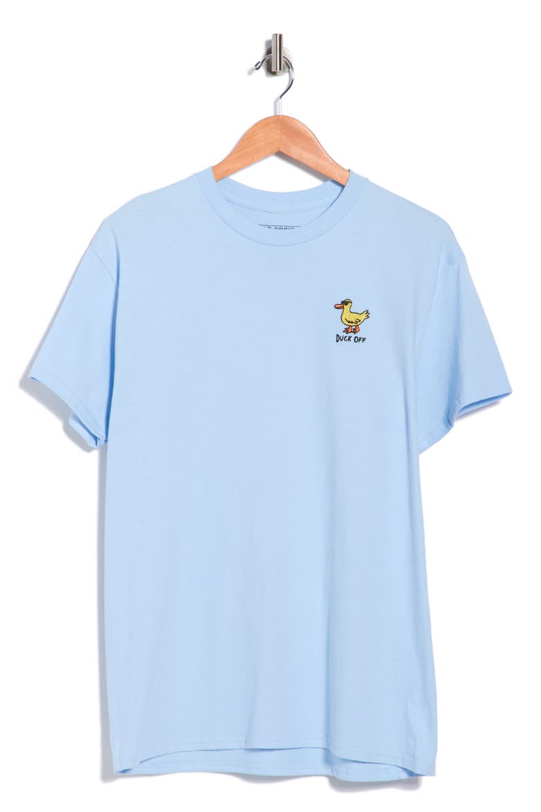 Duck Off Embroidery T-Shirt, Alternate, color, LIGHT BLUE