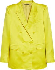 TOM FORD Double Breasted Hammered Satin Jacket