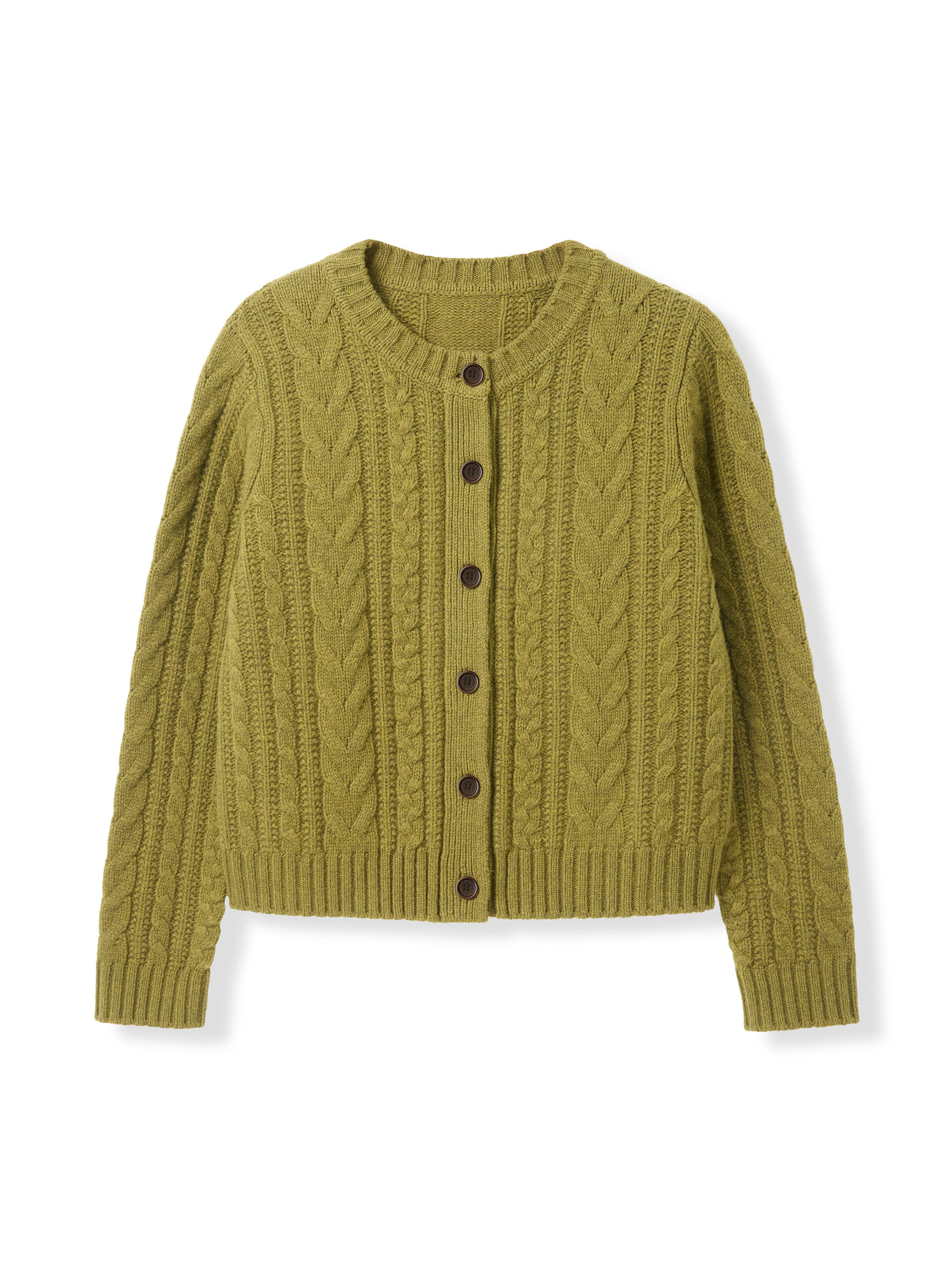 Merino Wool Cable Knit Cardigan - image 2