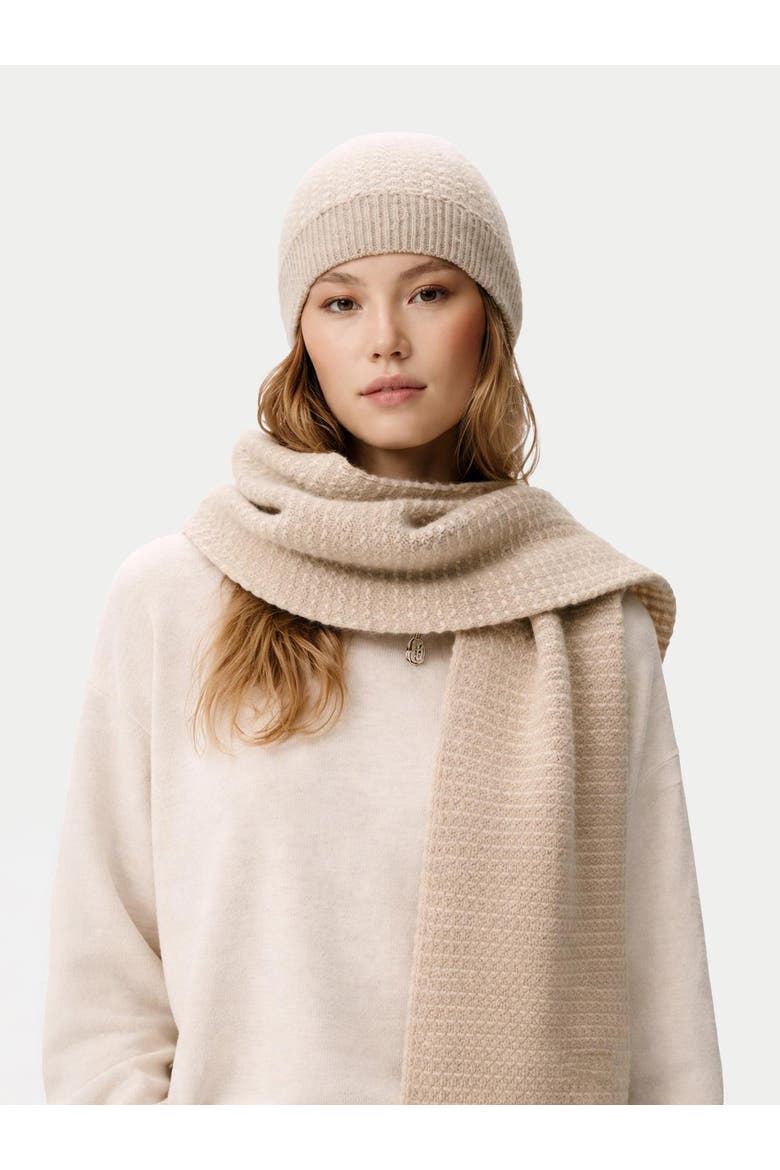 Cashmere Waffle Knit Hat, Alternate, color, warm grey