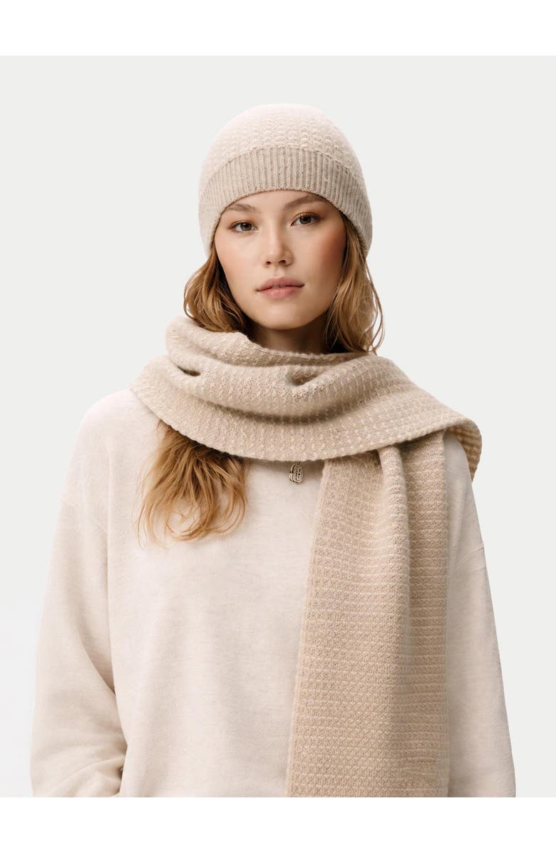 Gobi Cashmere Cashmere Waffle Knit Hat, Alternate, color, Warm Grey