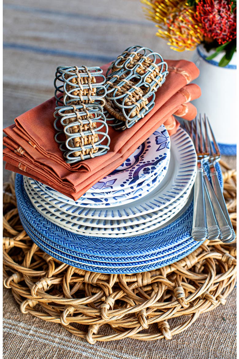 Seville Set of 4 Placemats, Alternate, color, GREEN