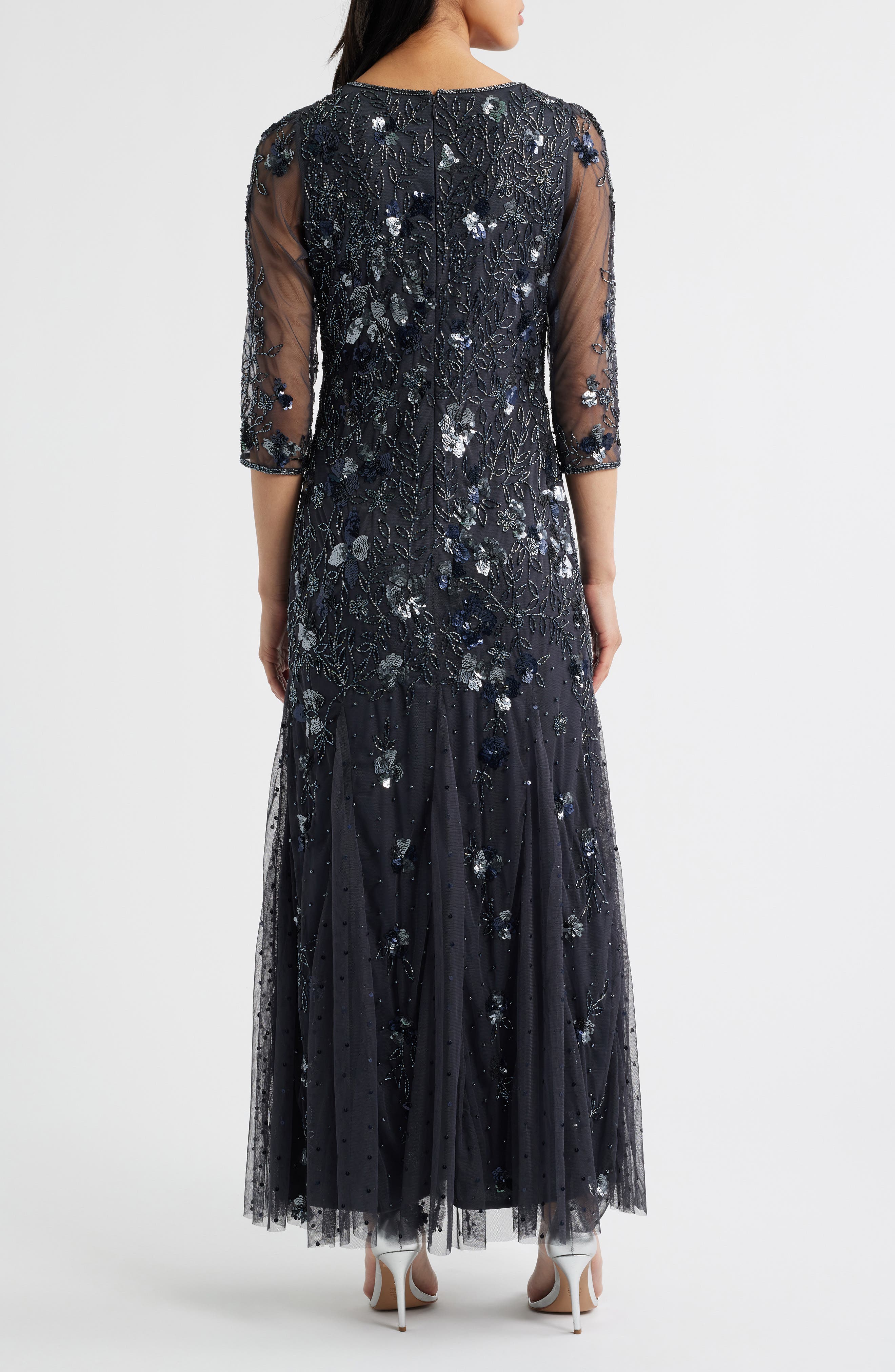 Beaded Floral Gown - image 2