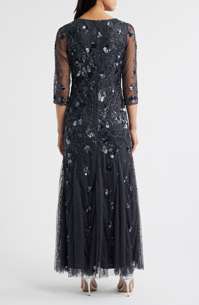 Pisarro Nights Beaded Floral Gown, Alternate, color, Griffin